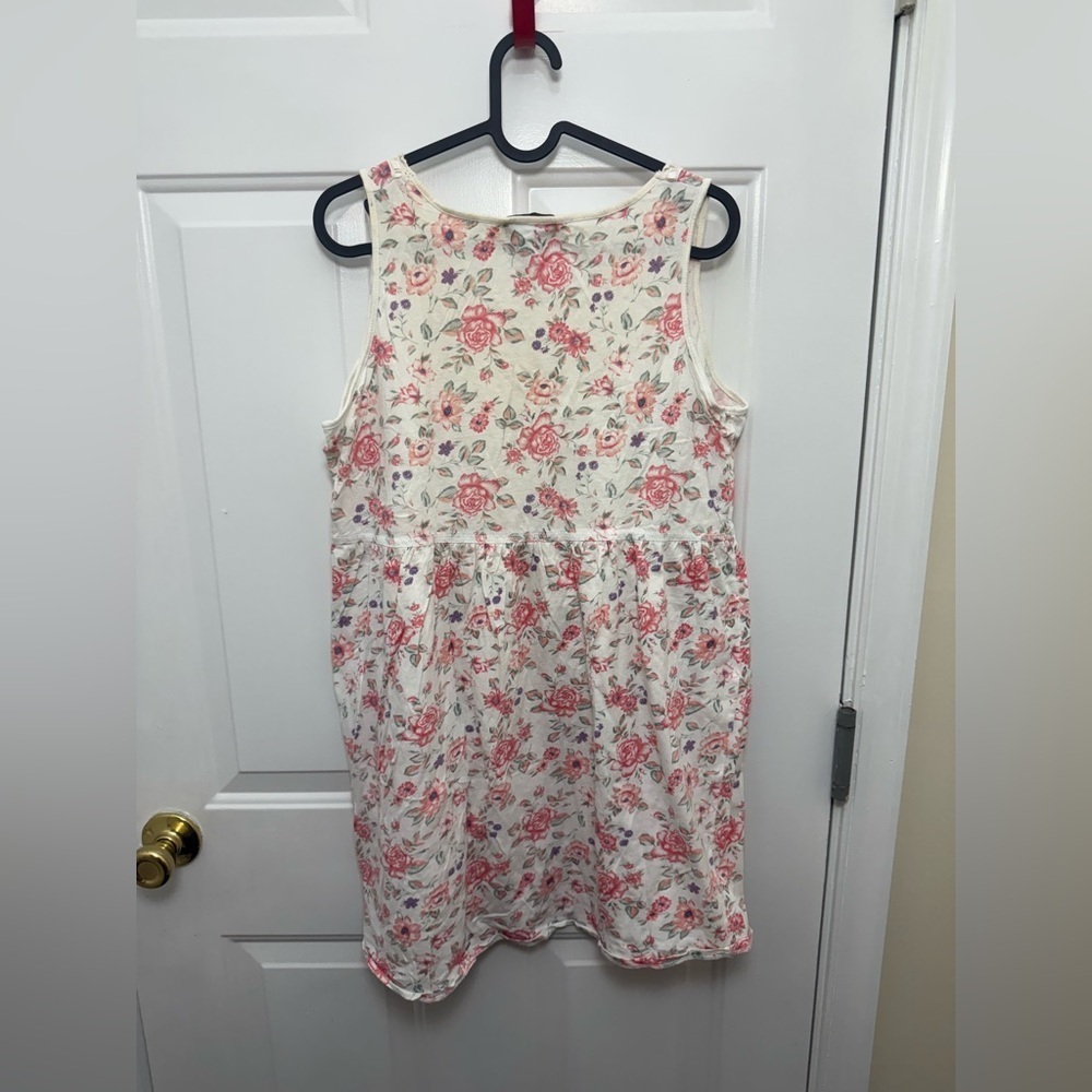 Vintage Floral Cotton Nights Short Sleep Dress Size Medium - Picture 6 of 9